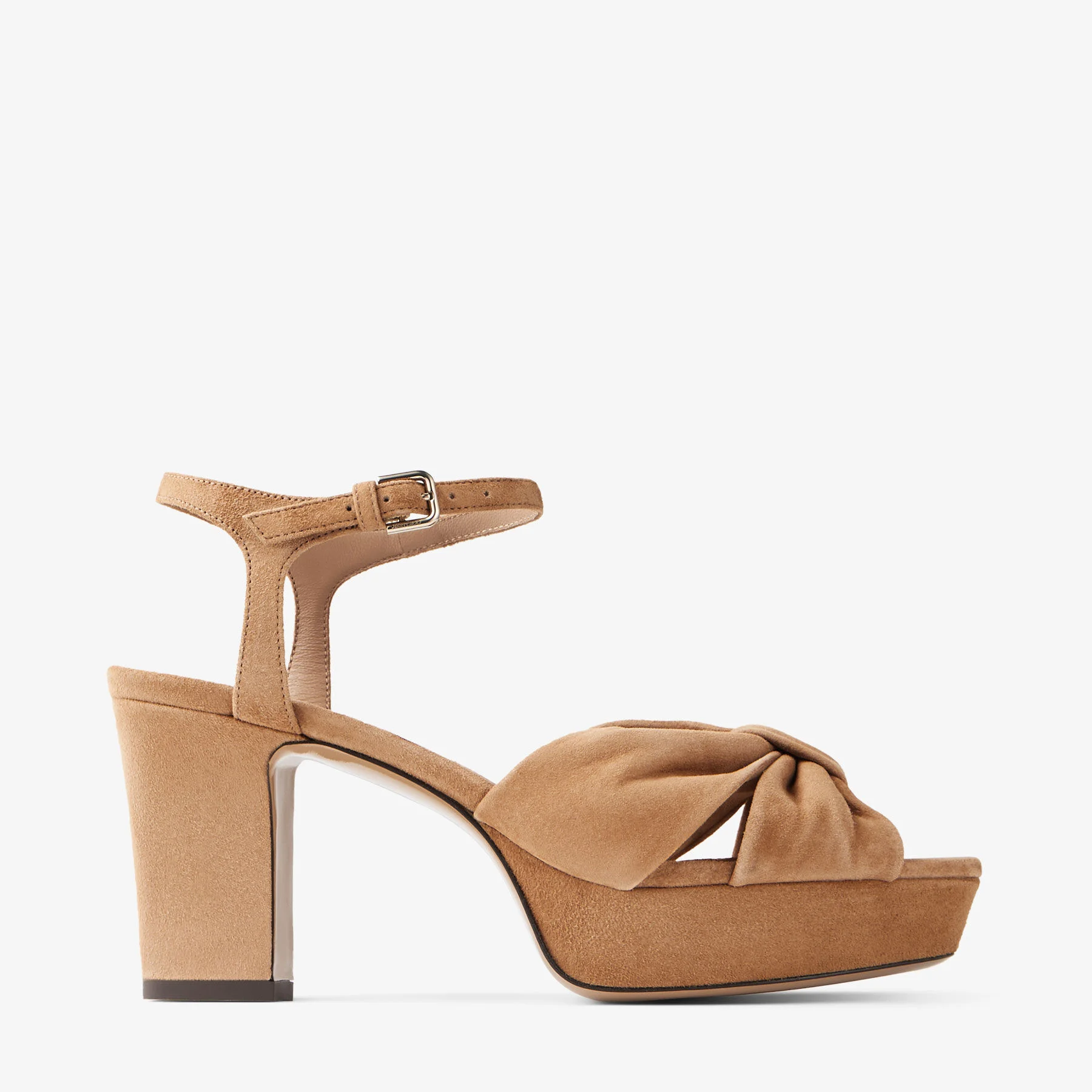 Heloise 80 Biscuit Suede Platform Sandals