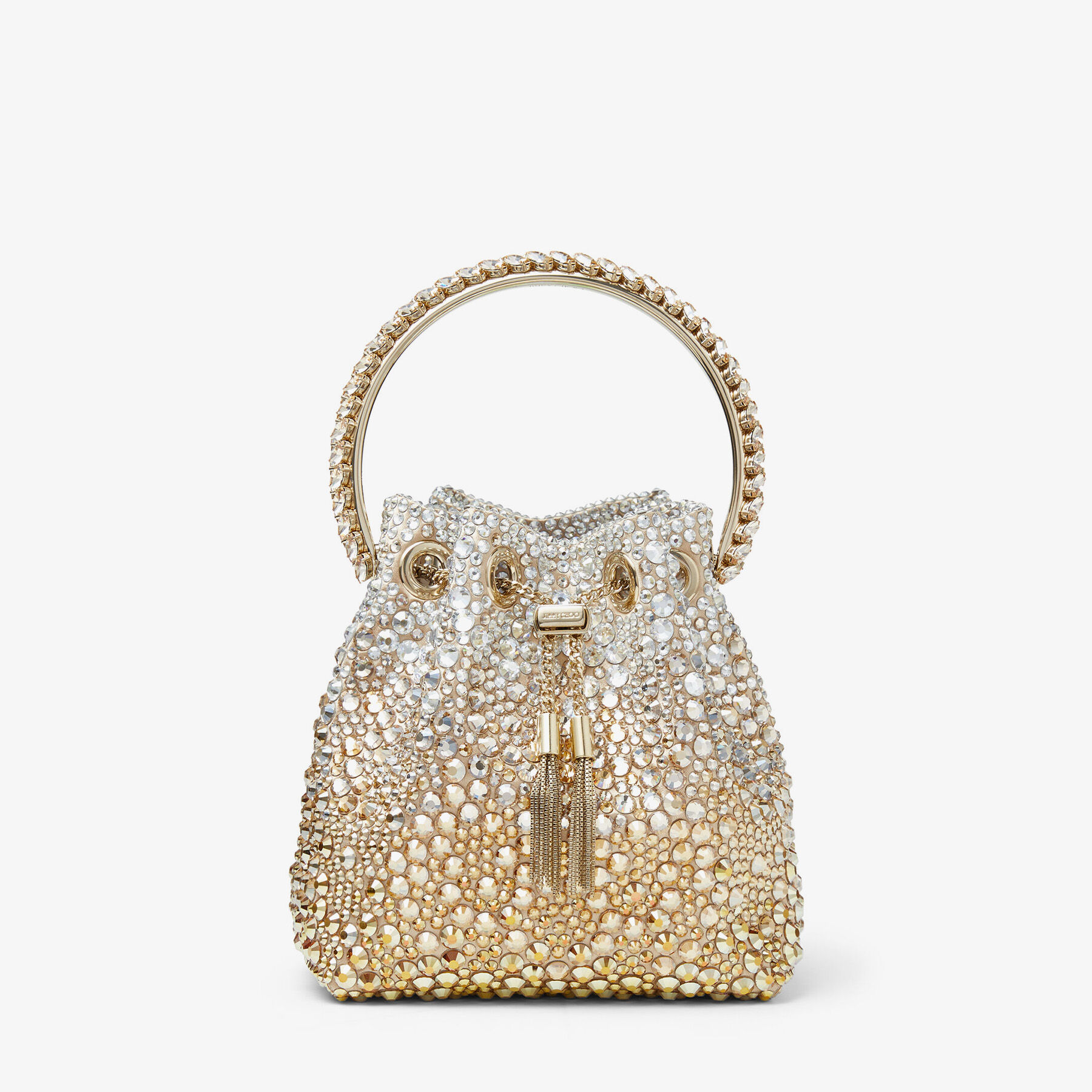 Bon Bon Gold Satin Bag with Crystals