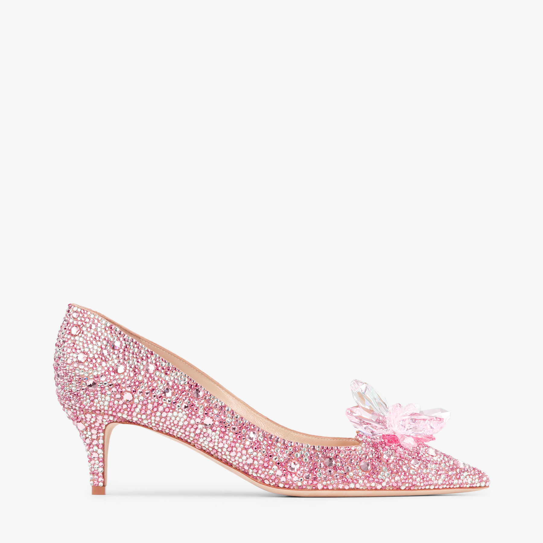 Allure Rose Mix Suede and Crystal Covered Pointy Toe Pumps