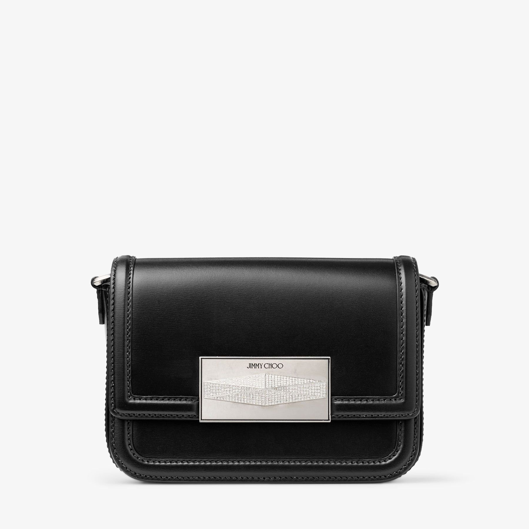 Diamond Crossbody Black Leather Crossbody Bag