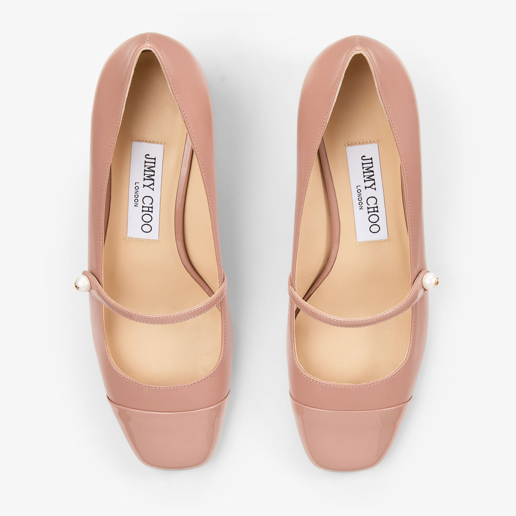 Elisa 45 Ballet Pink Nappa and Patent Leather Pumps