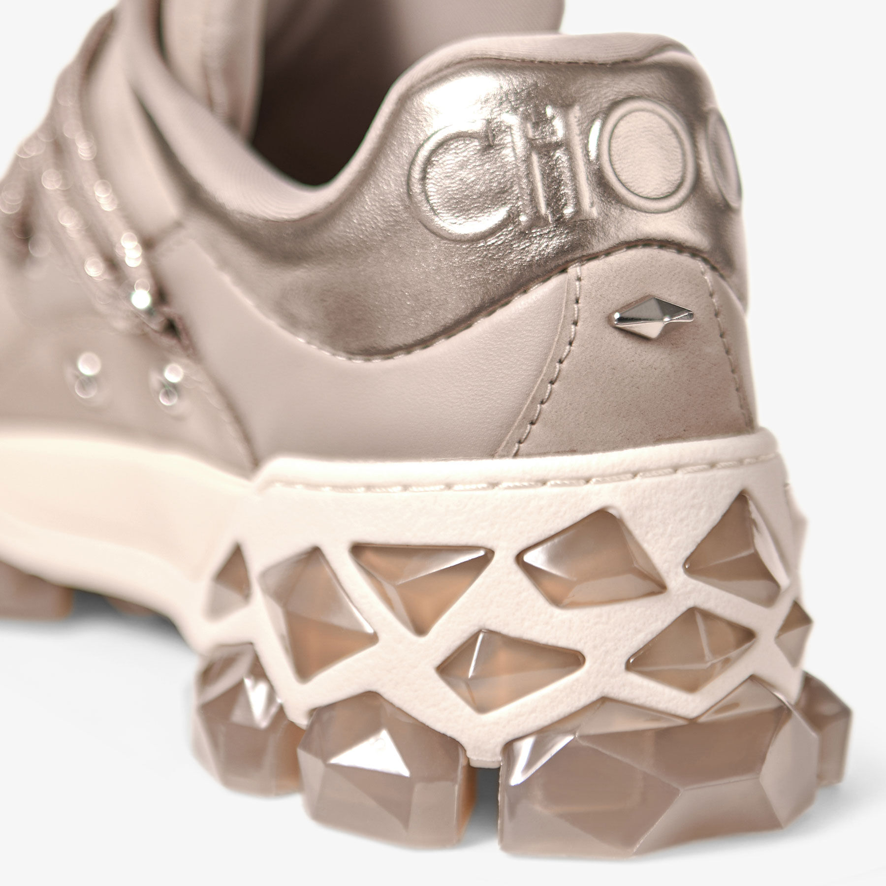 Diamond X II F Taupe Leather Trainers