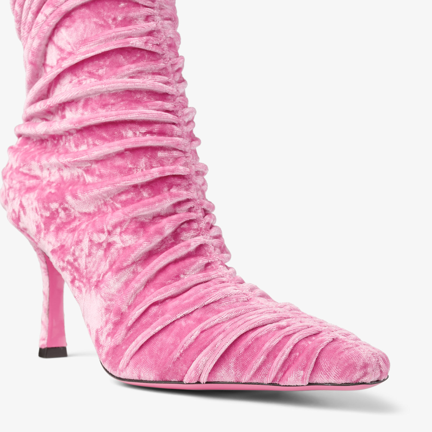 Lotta Ankle Boot 85 Light Magenta Velvet Ankle Boots