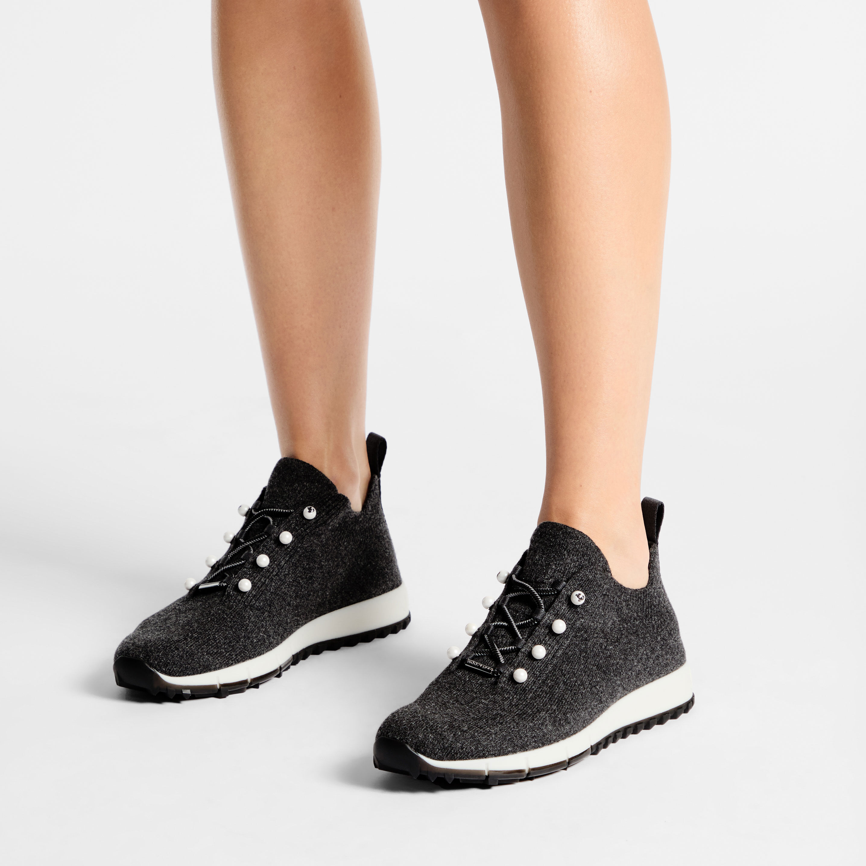 Veles Black Cashmere Knit Trainers