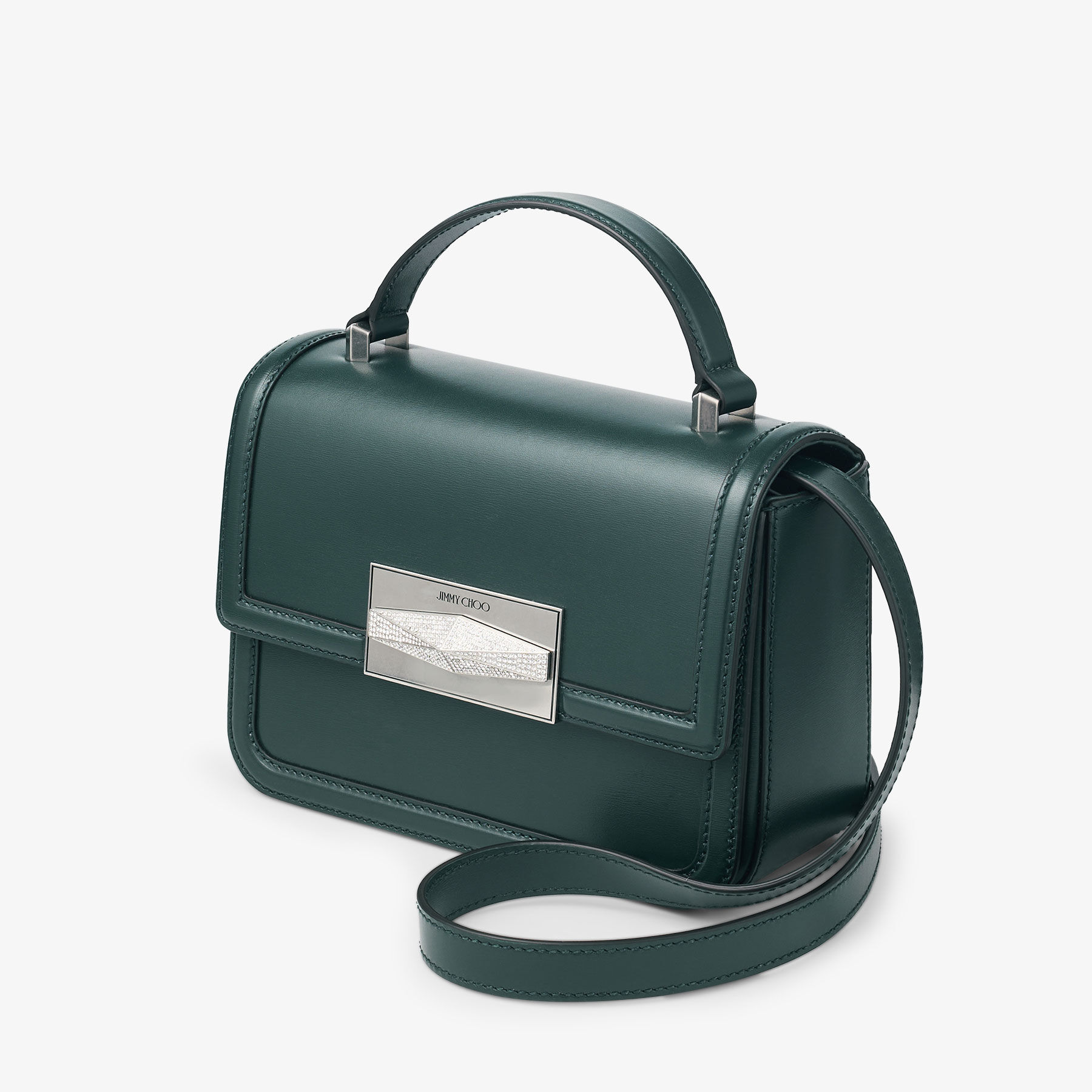 Diamond Top Handle Dark Green Top-Handle Bag