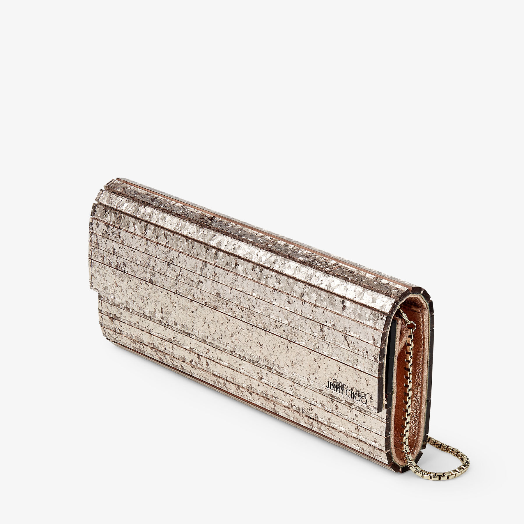 Sweetie Ballet Pink Shadow Coarse Glitter Acrylic Clutch Bag