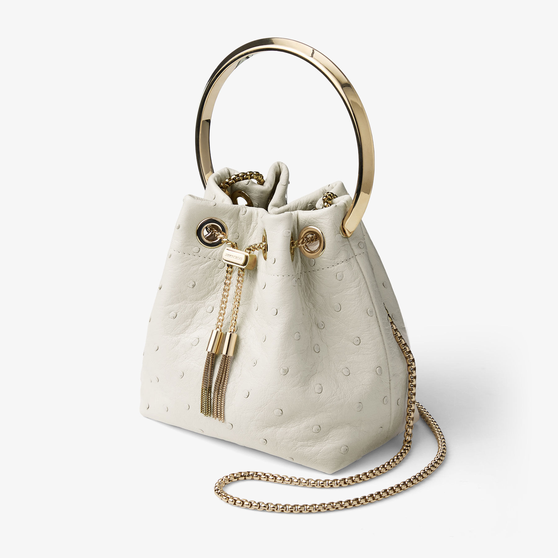 Bon Bon Latte Ostrich Leather Bag