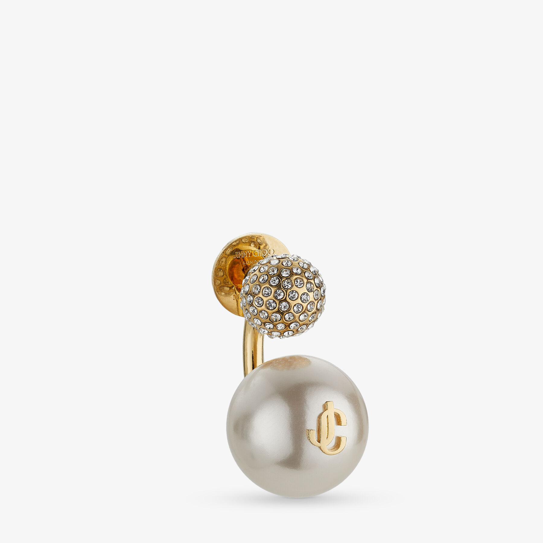 Auri Earring Gold-Finish Metal Pearl and Crystal Earrings