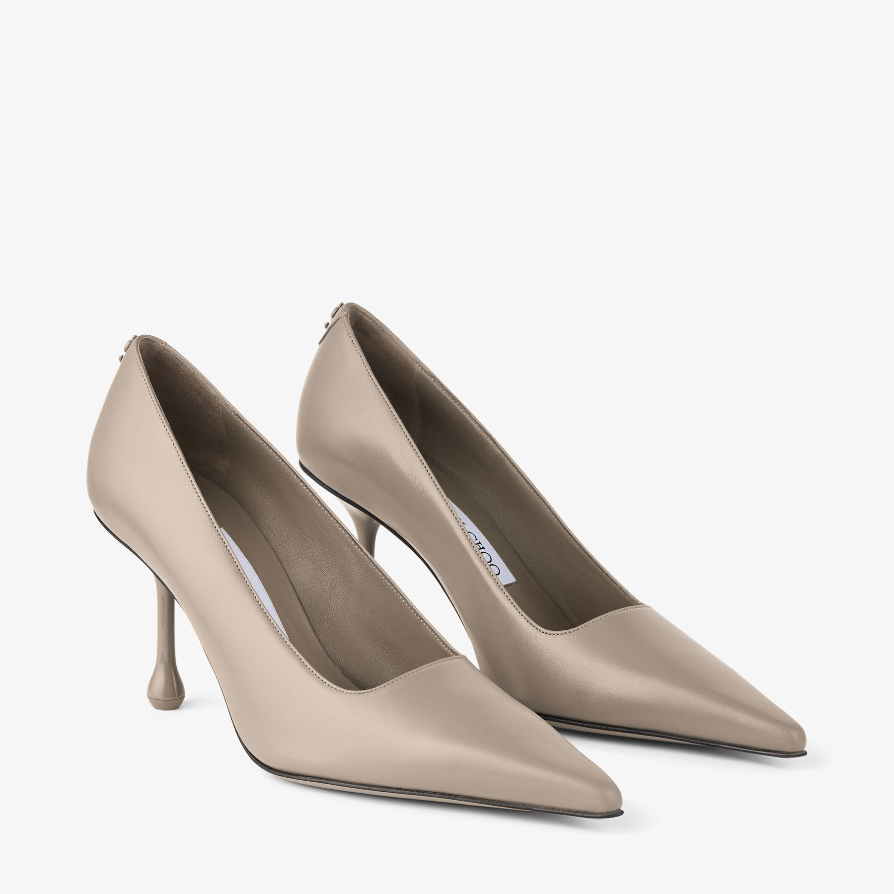 Ixia 80 Taupe Leather Pumps