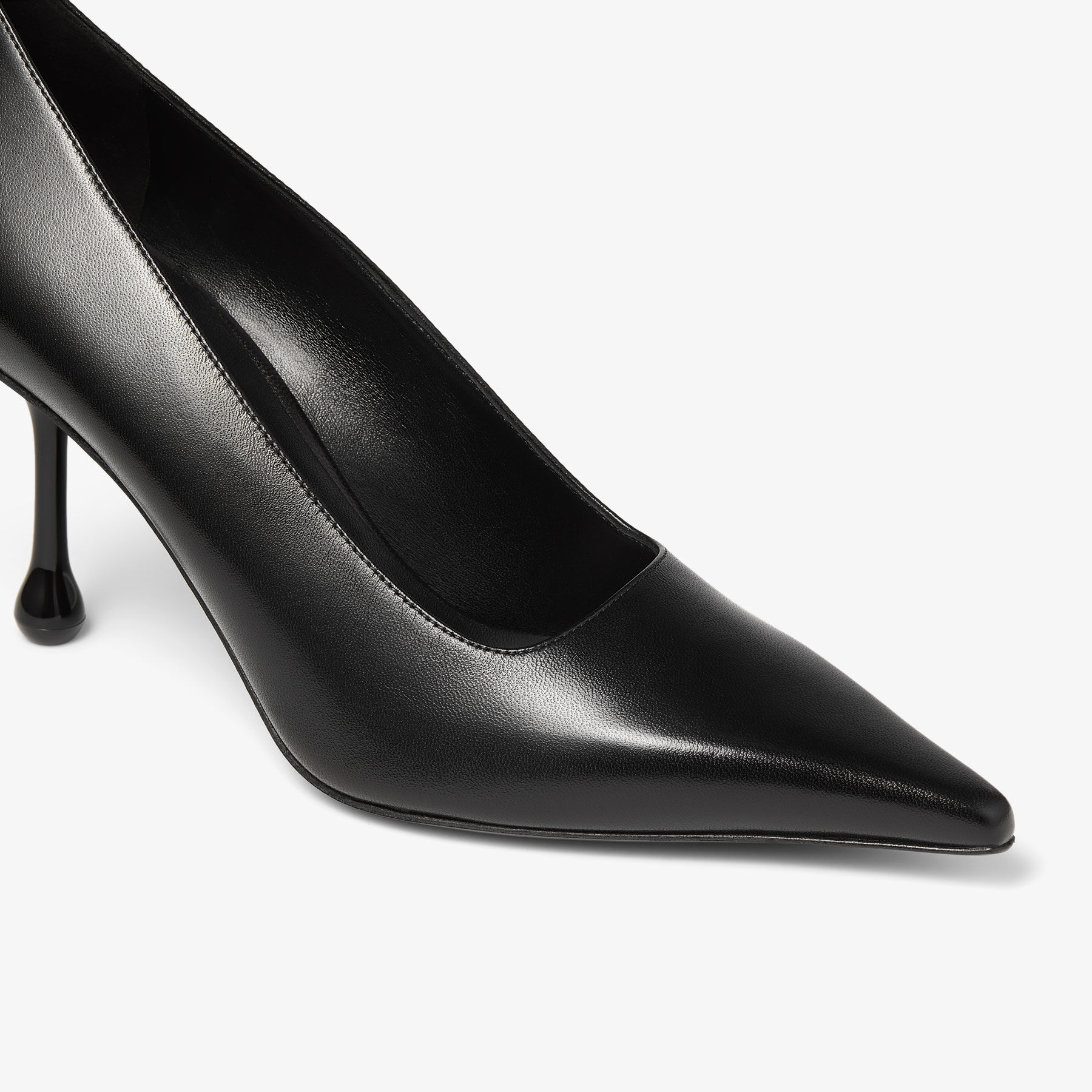 Ixia 80 Black Nappa Leather Pumps