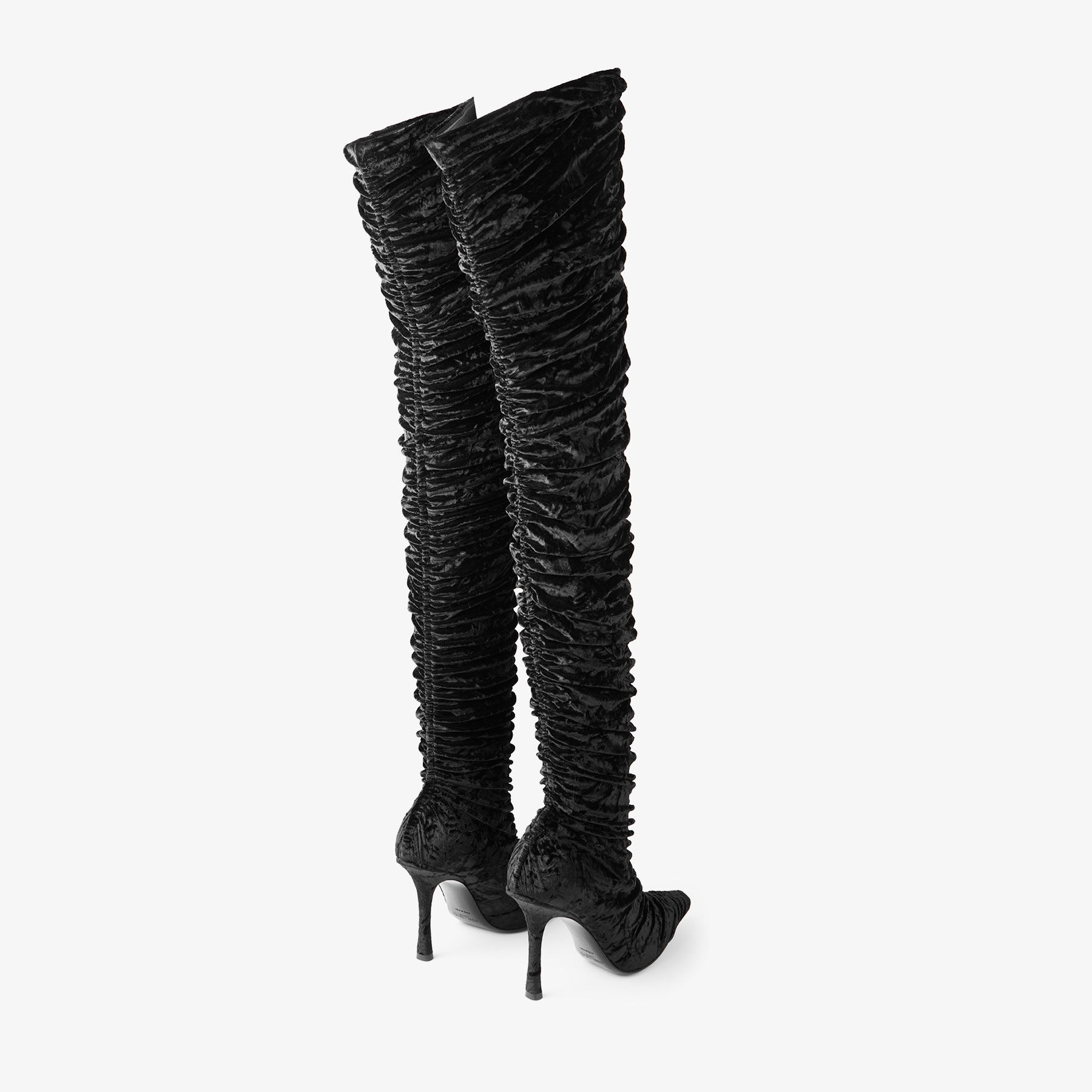 Lotta Over The Knee 100 Black Velvet Over-The-Knee Boots