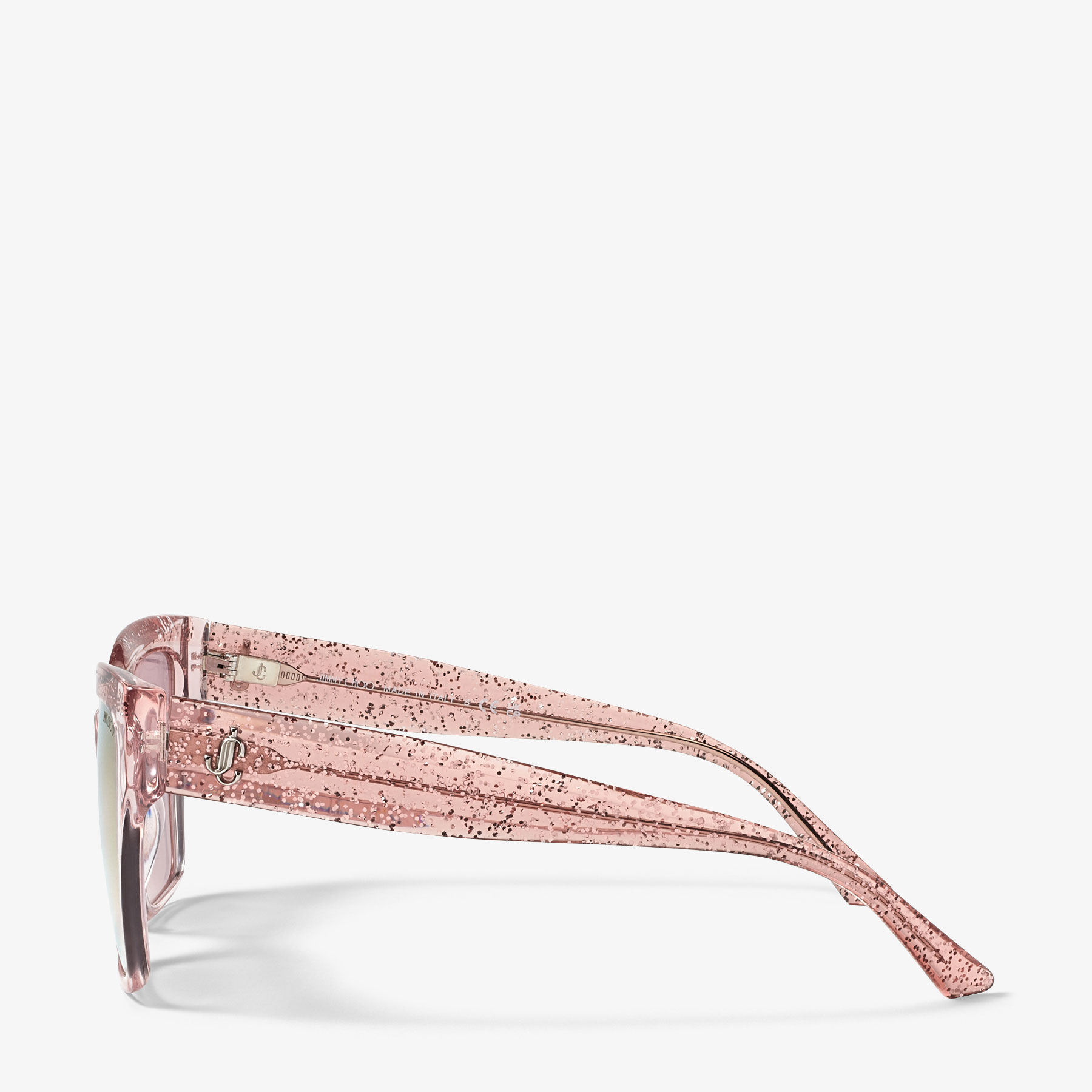 Giava Pink Glitter Square Sunglasses