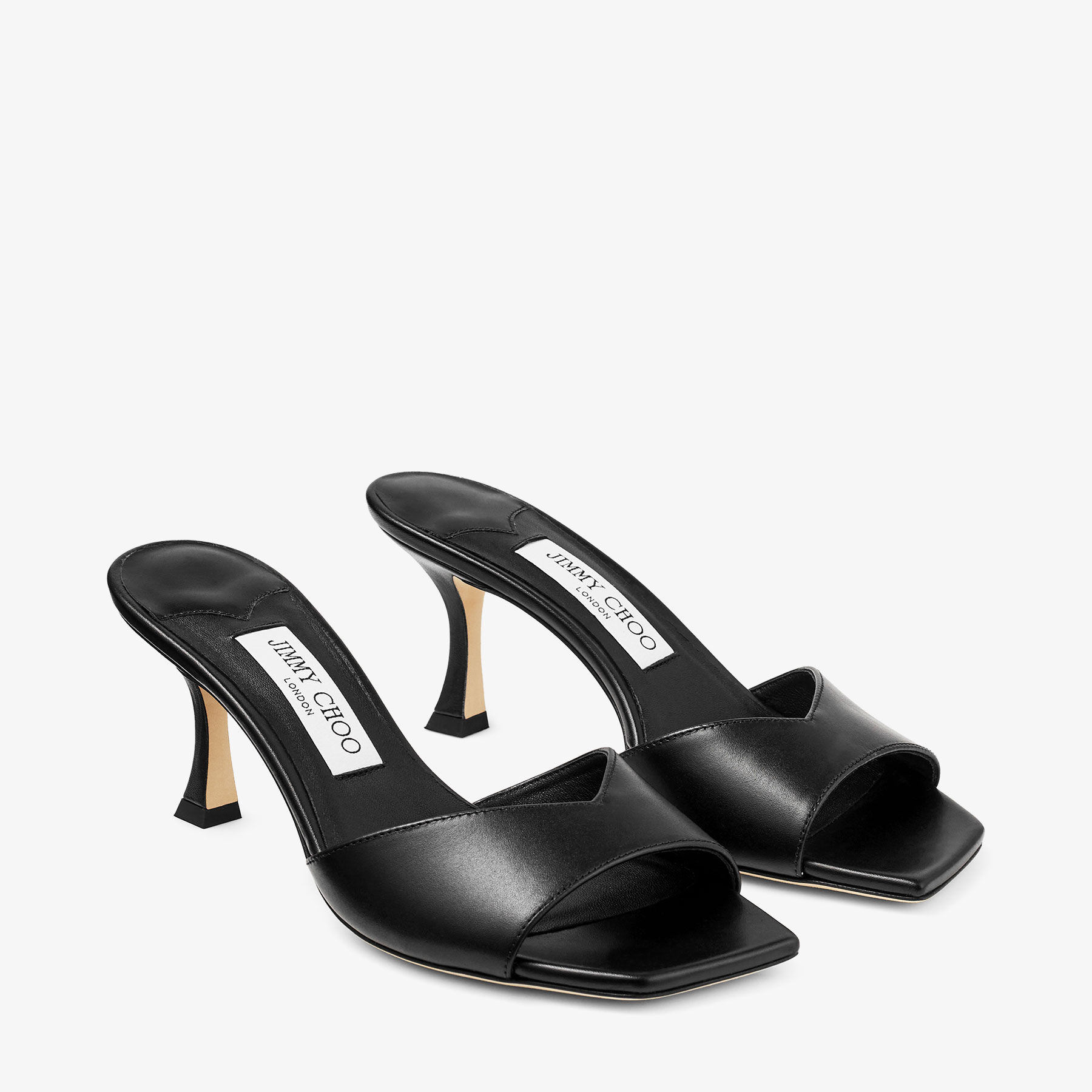 Skye 70 Black Leather Sandals