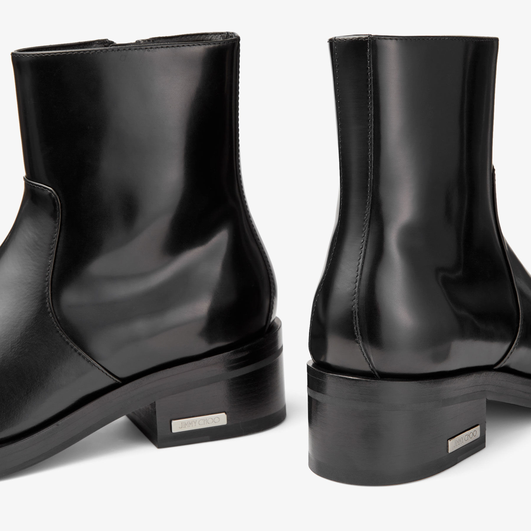 Elias Zip Boot Black Calf Leather Zip Boots