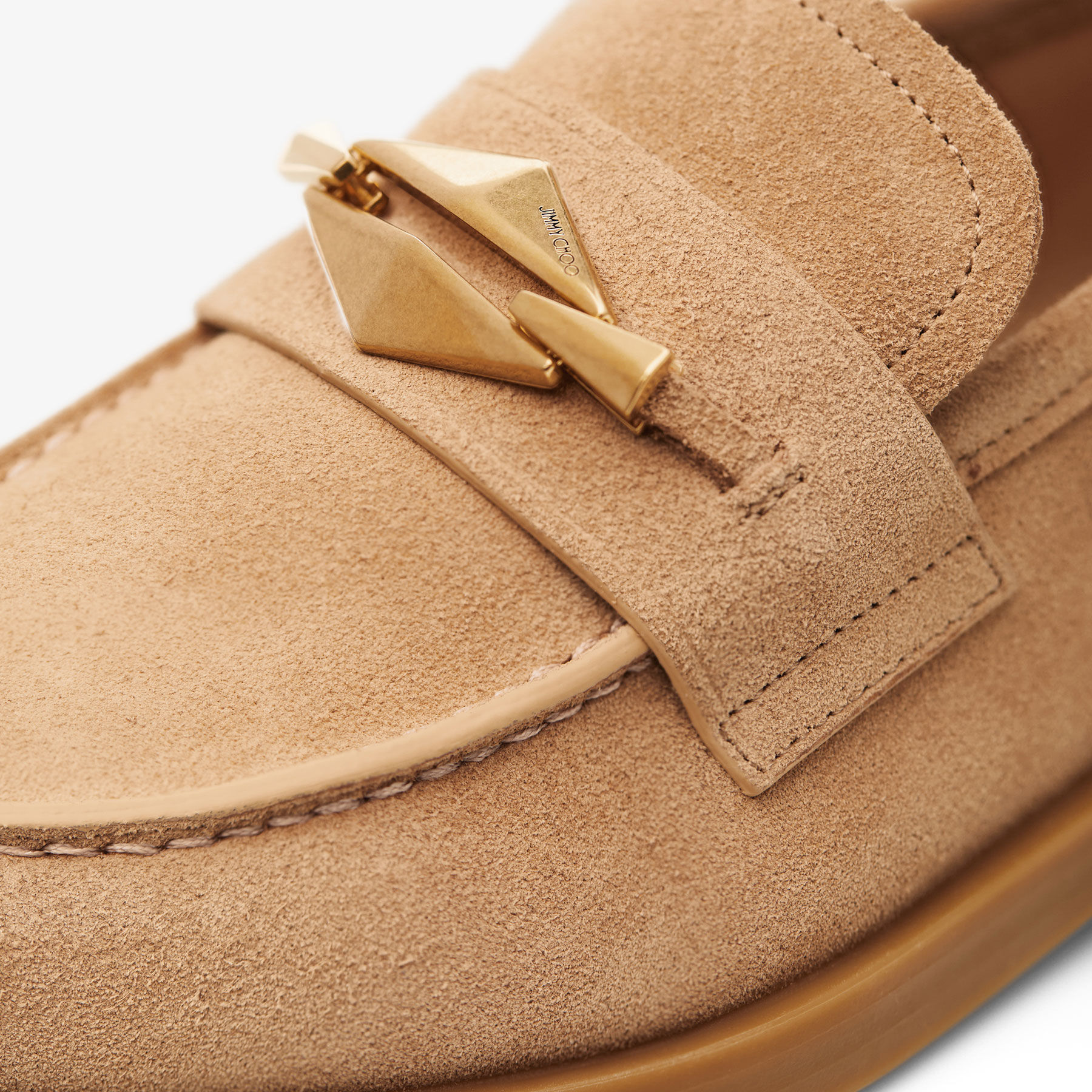 Maddie Diamond Biscuit Suede Loafers