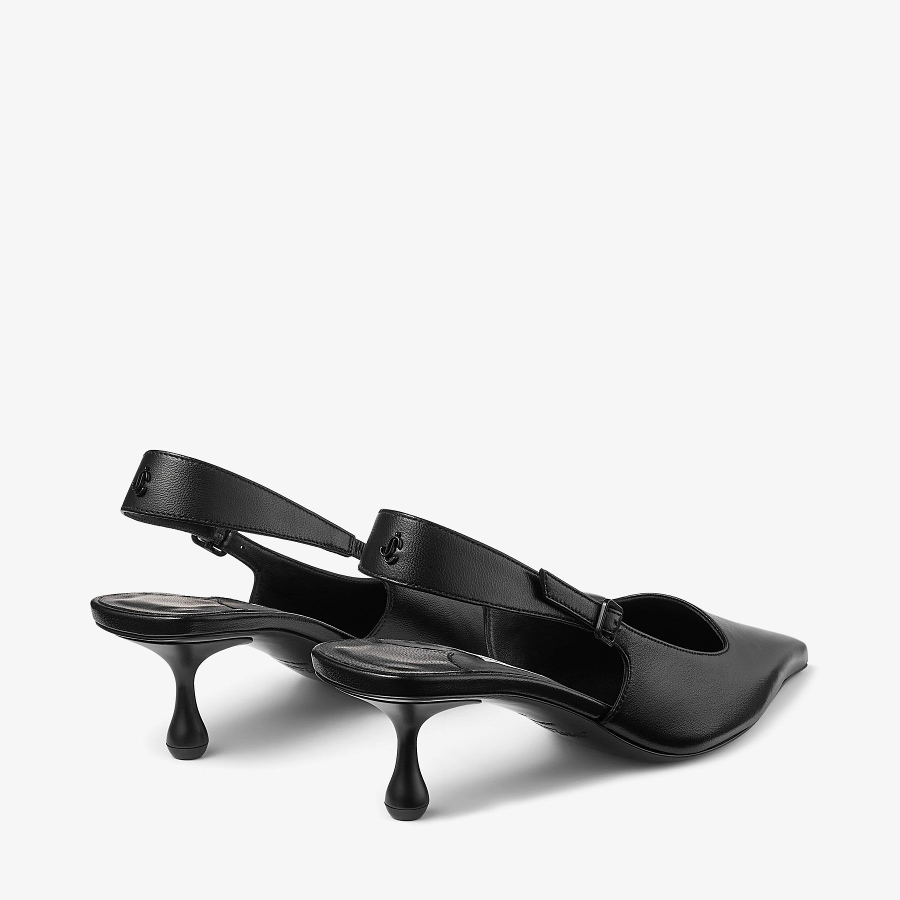 Amel 50 Black Nappa Leather Sling Back Pumps