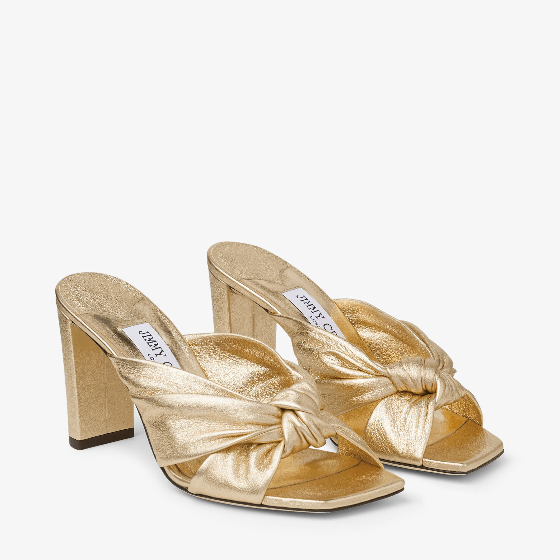 Avenue 85 Gold Metallic Nappa Leather Mules