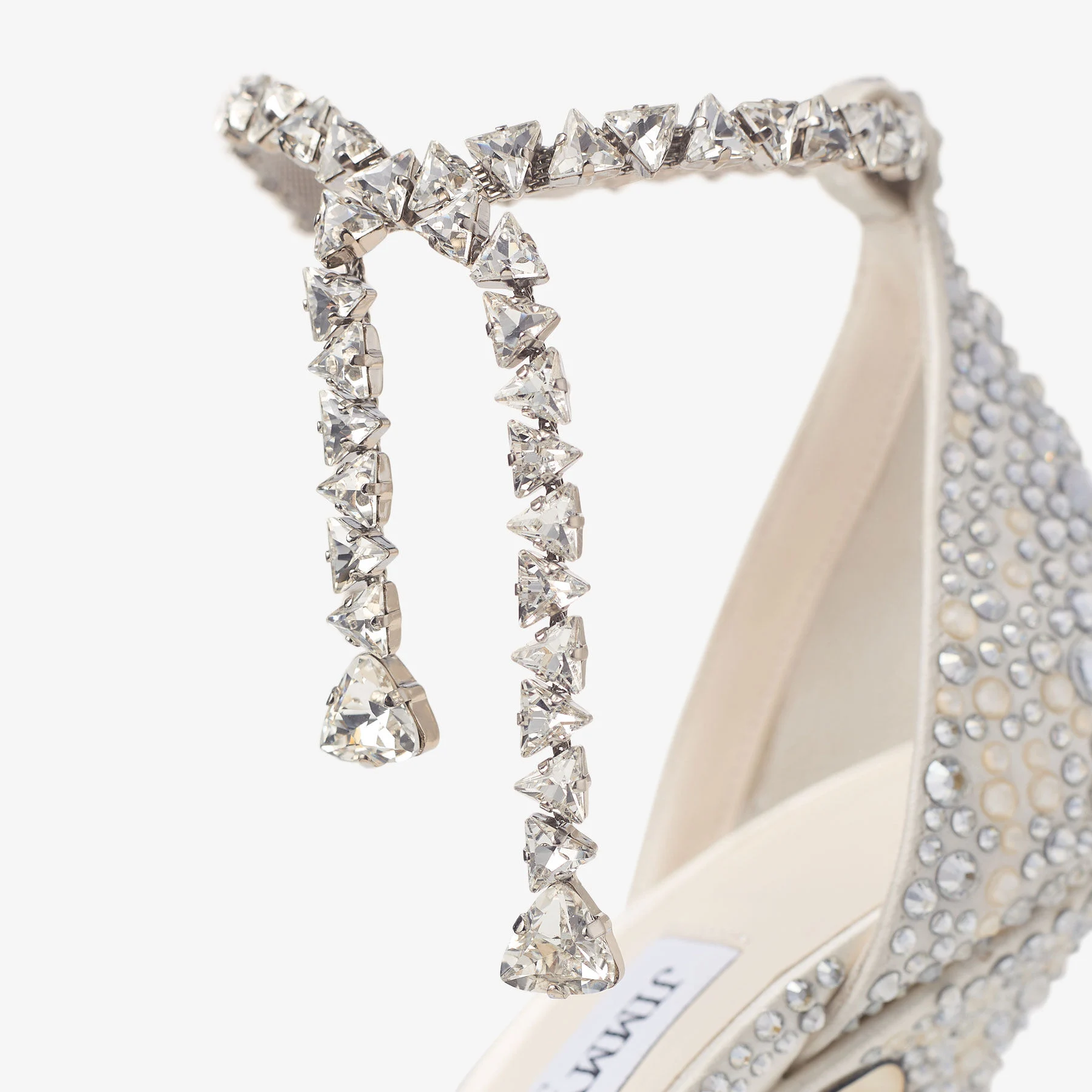 Stevie 100 Ivory Satin Crystal Pumps