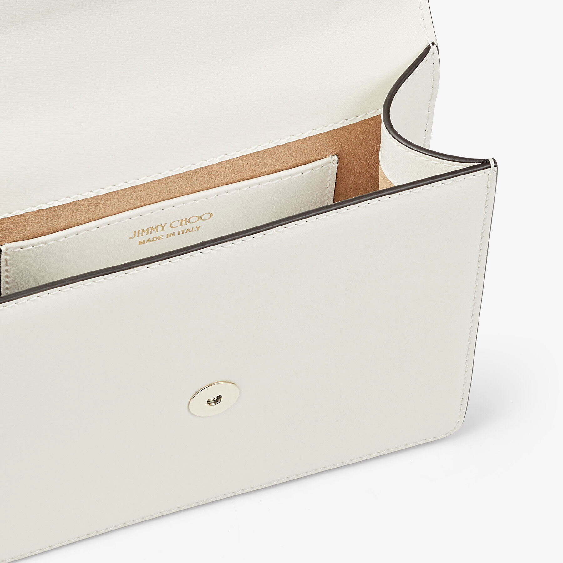 Avenue Quad XS Latte Leather Shoulder Bag with Pearl Strap