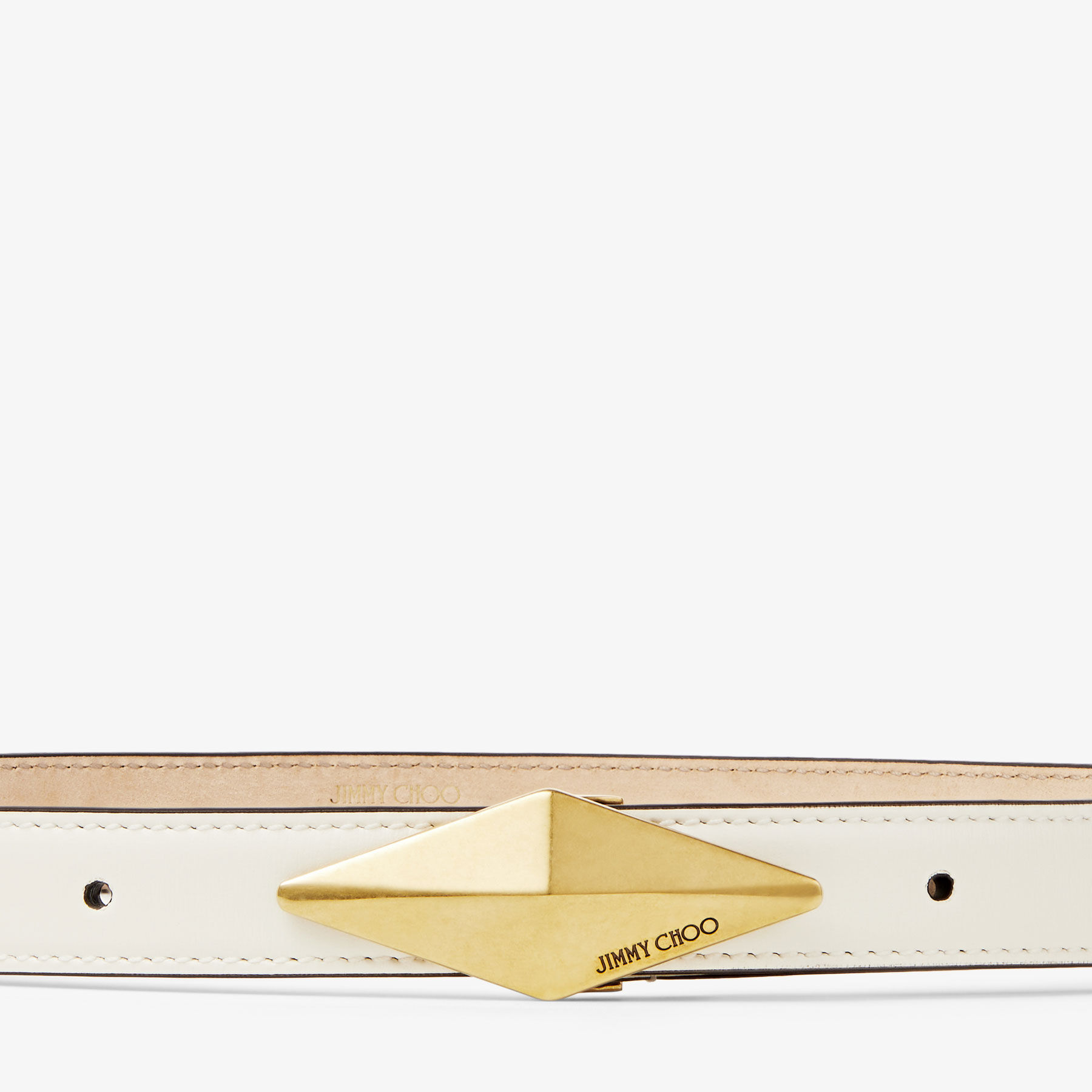 Diamond Clasp Belt Latte Leather Clasp Belt