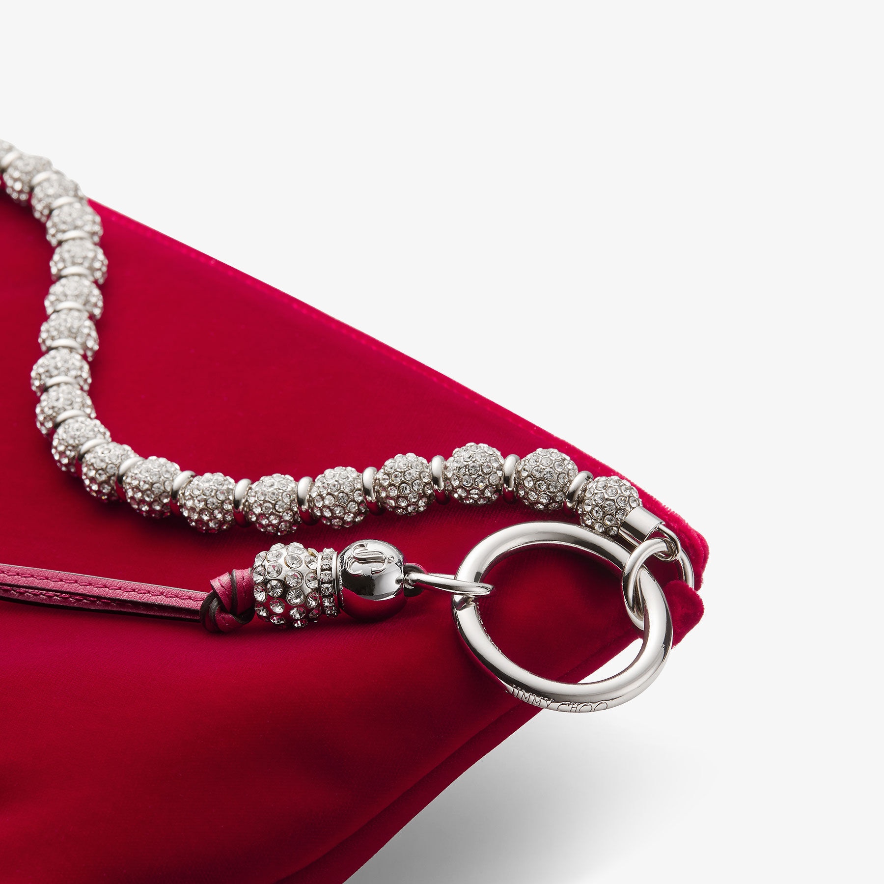 Callie Ruby Red Velvet Clutch Bag