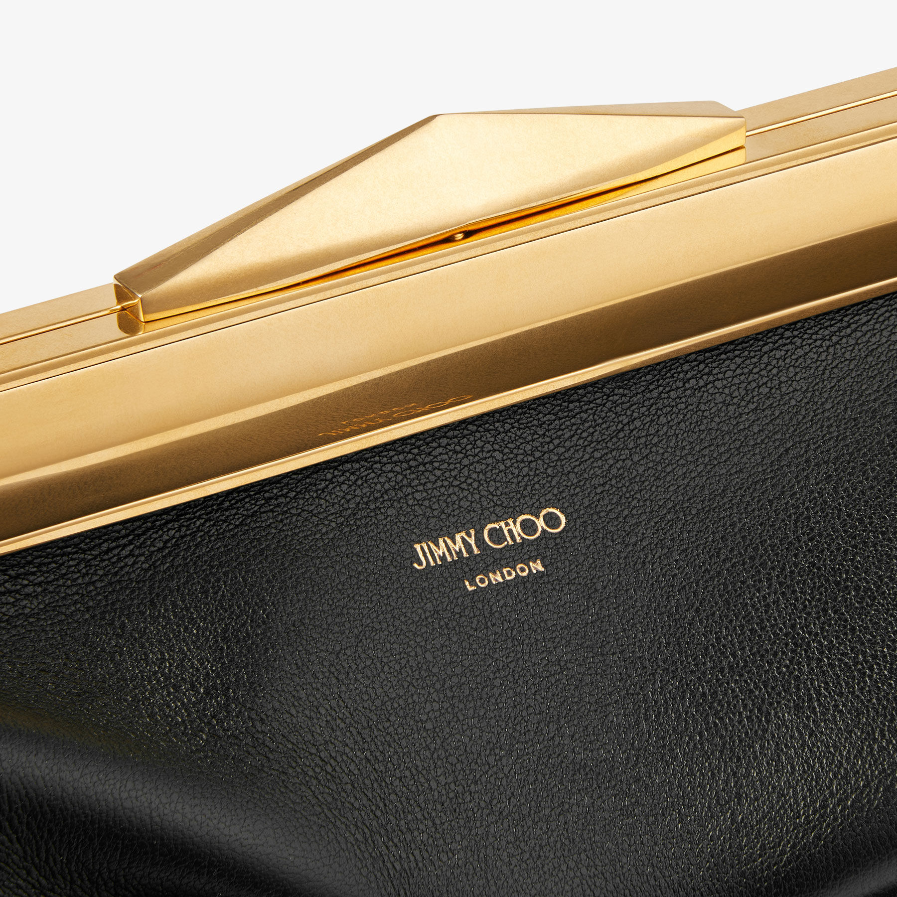 Diamond Frame Clutch S Black Leather Clutch Bag