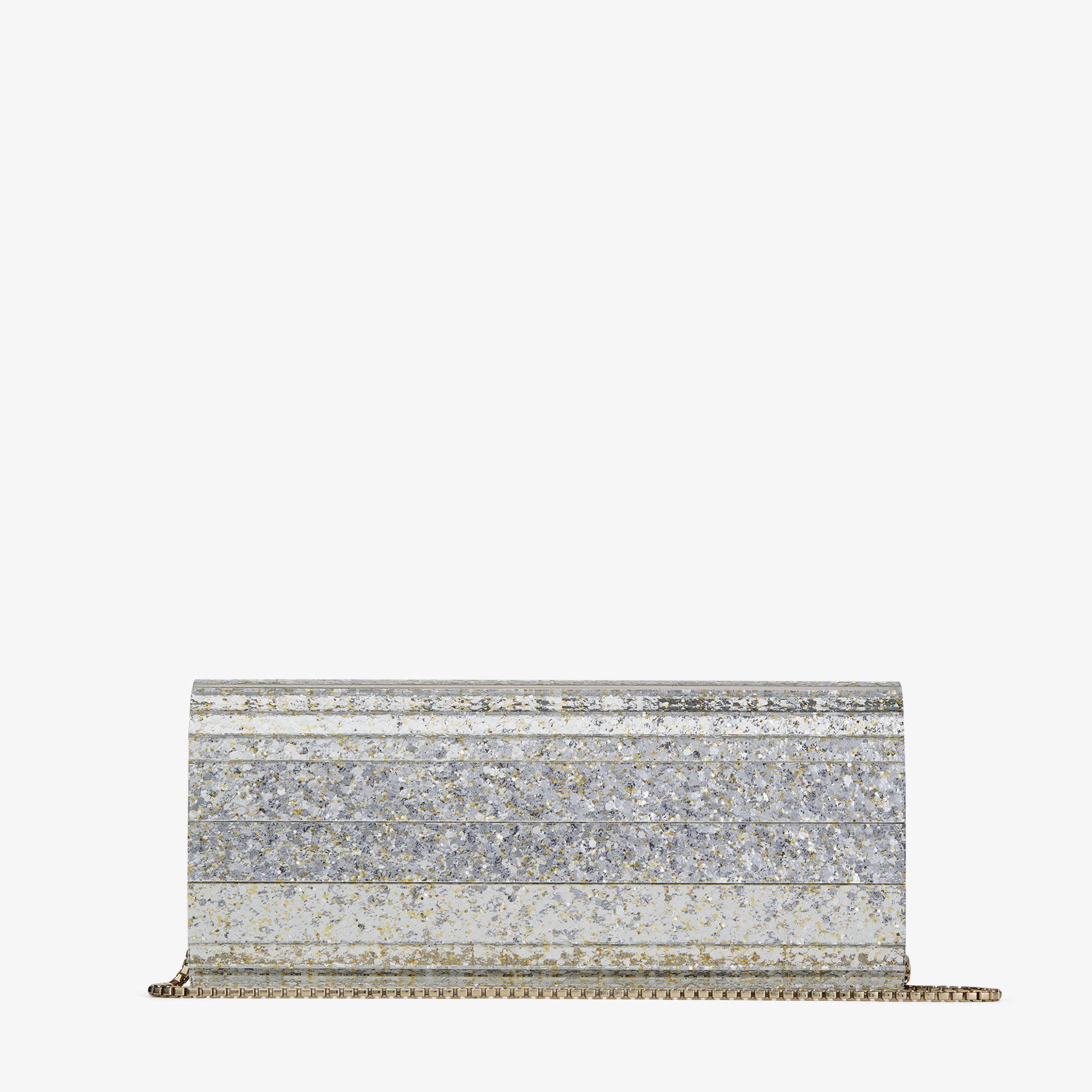 Sweetie Champagne Coarse Glitter Acrylic Clutch Bag