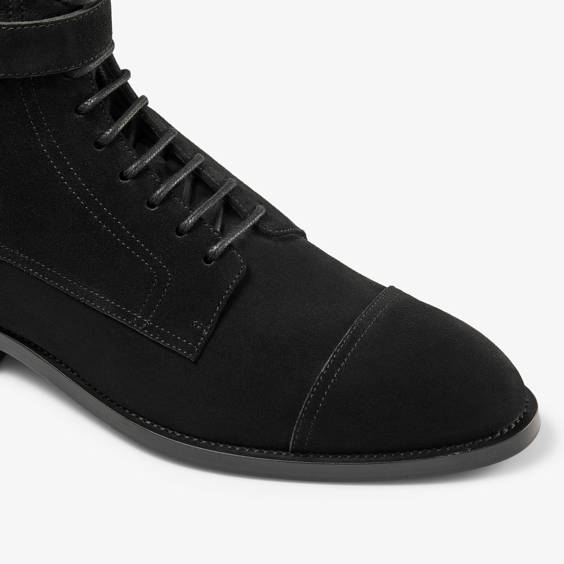 Finnion Lace Up Boot Black Velvet Suede Boots