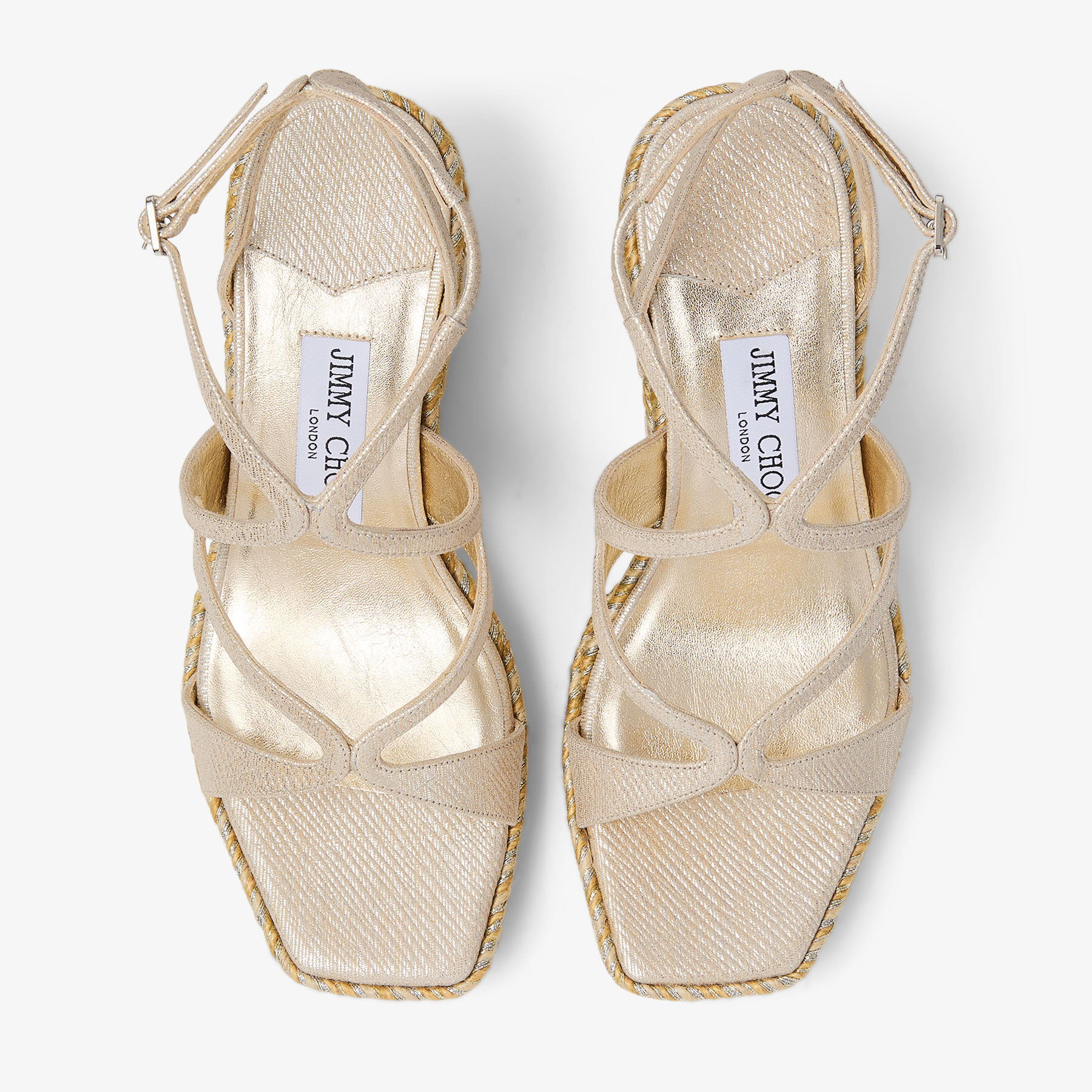 Ayla 85 Gold Metallic Leather Wedge