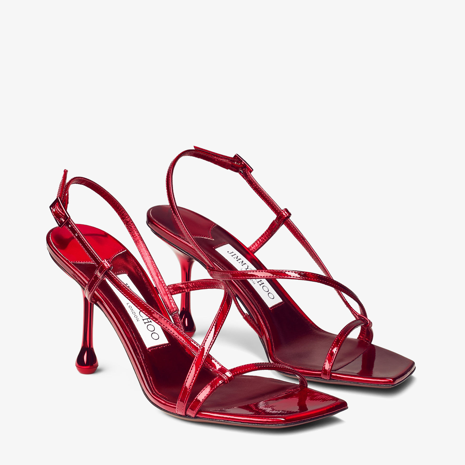 Etana 80 Ruby Red Leather Sandals