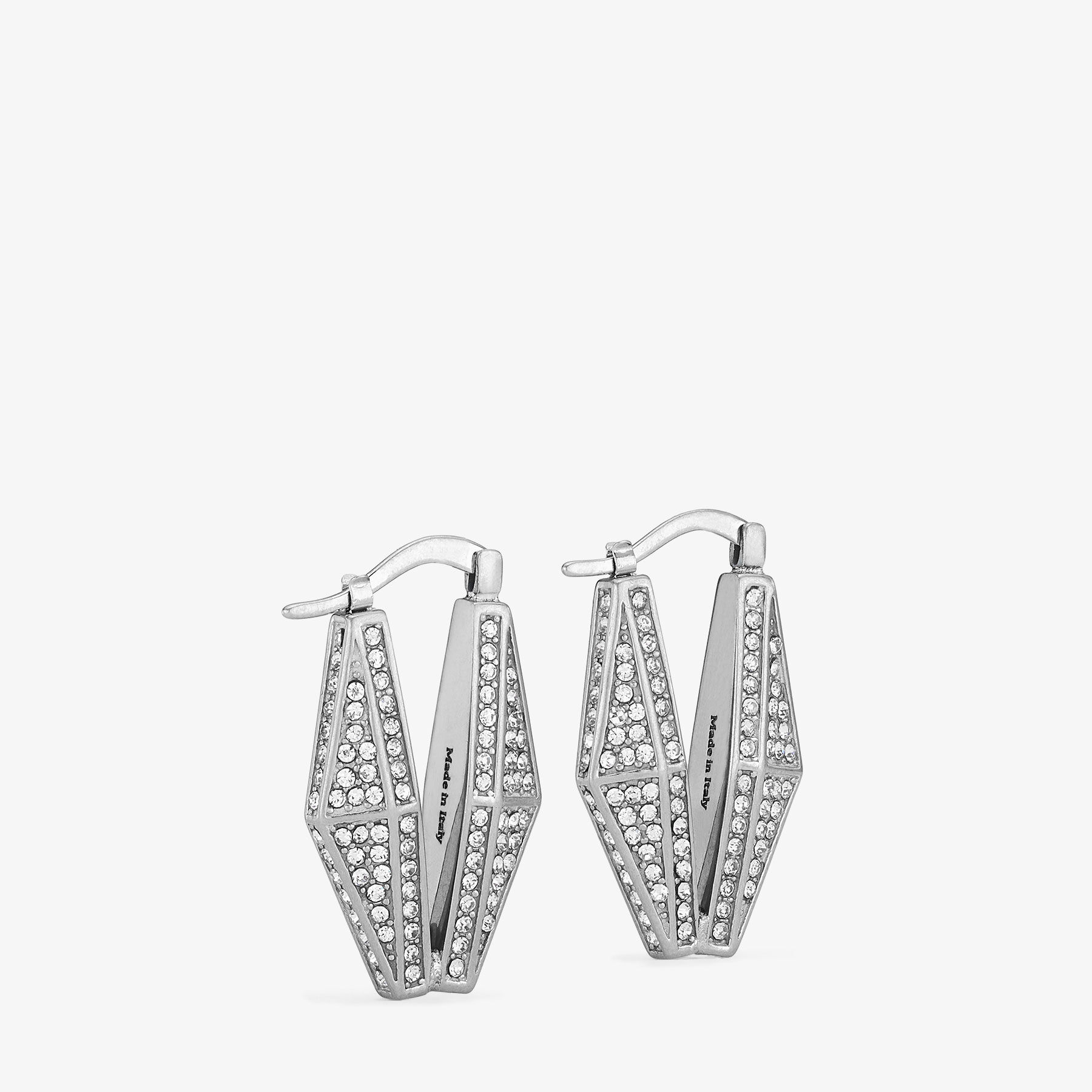 Diamond Chain Earring Silver-Finish Chain Earrings with Pave Crystals