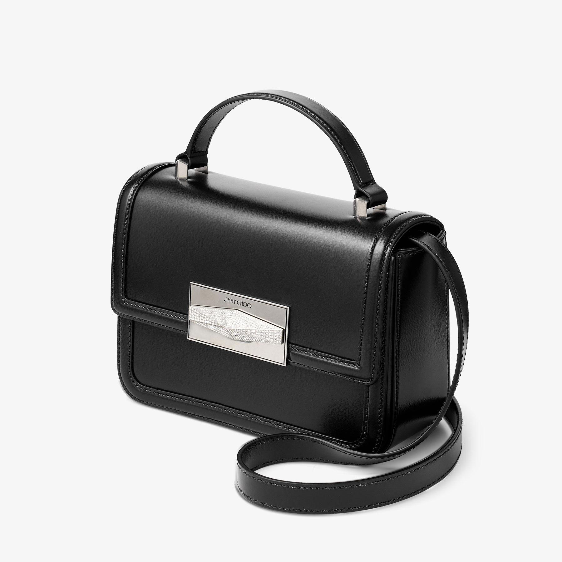 Diamond Top Handle Black Top-Handle Bag