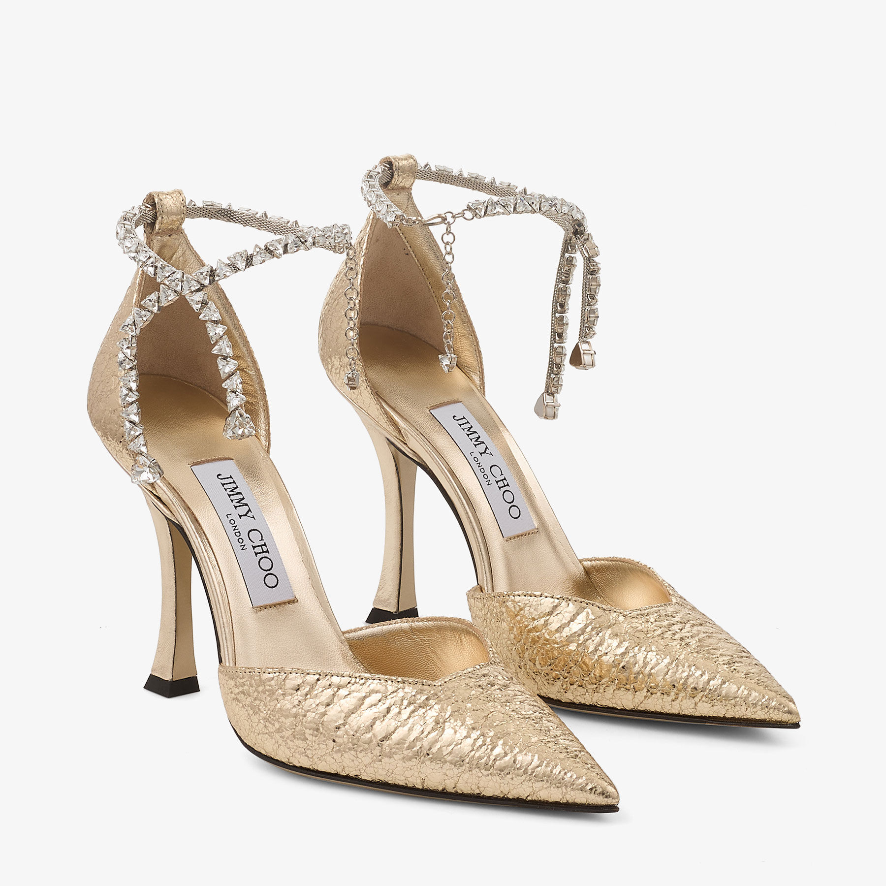 Stevie 100 Gold Crushed Metallic Pumps