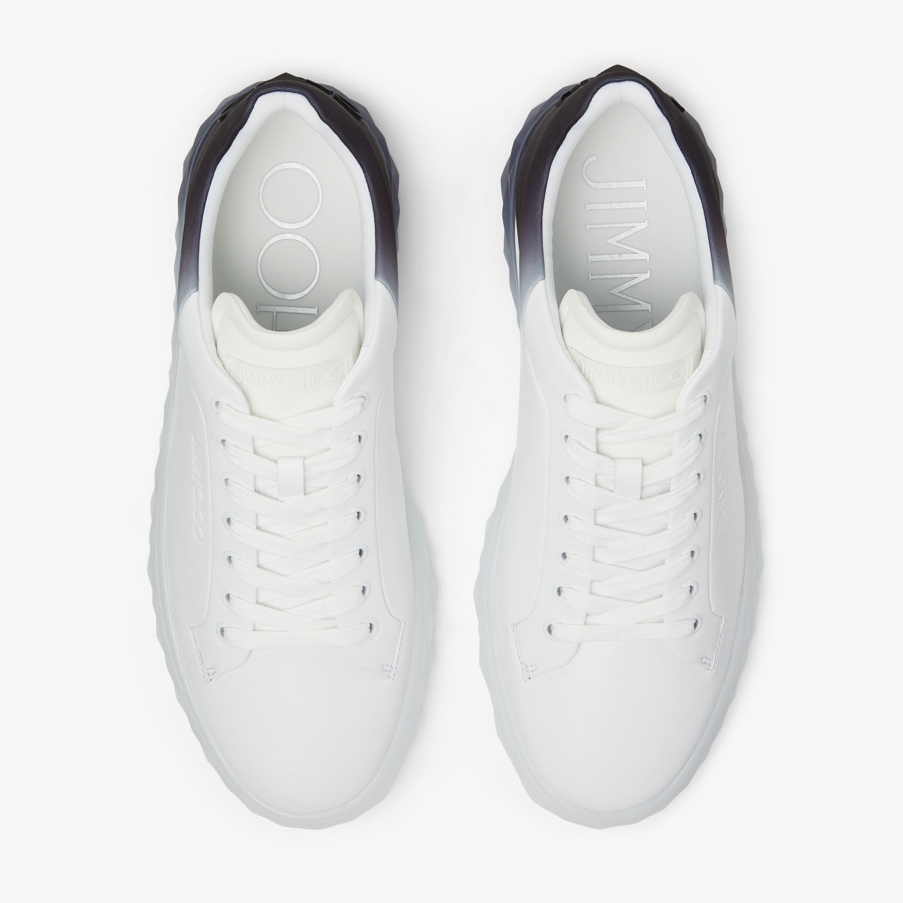 Diamond Light M II  White and Black Leather Mix Low-Top Trainers