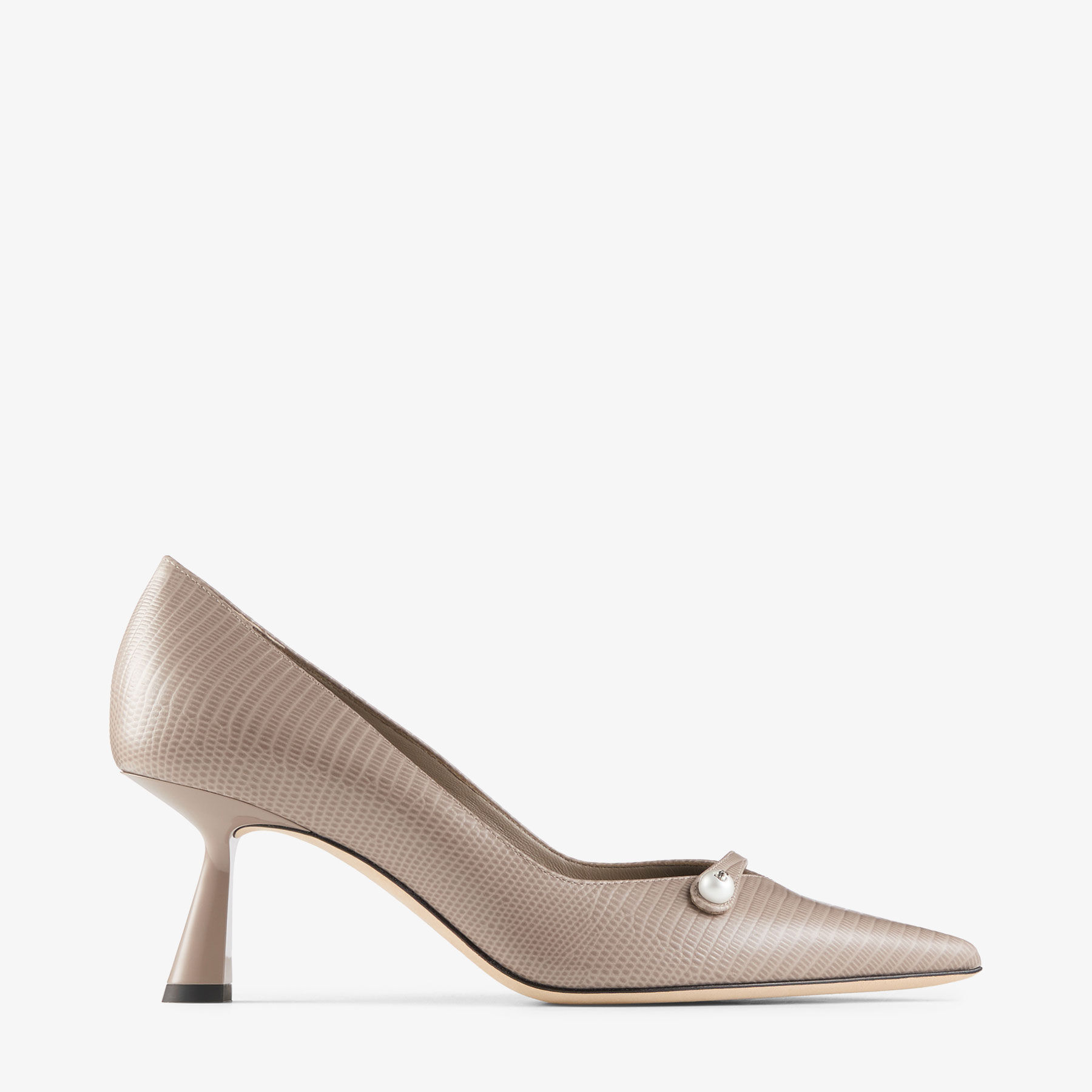 Rosalia 65 Taupe Lizard Printed Leather Pumps