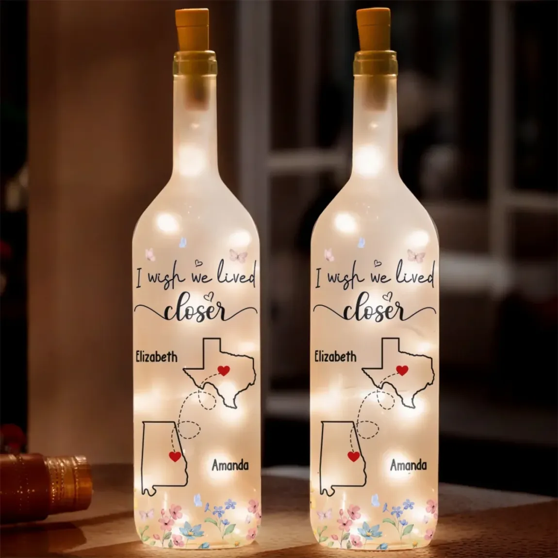 You��re Always With Me In Spirit - Bestie Personalized Custom Bottle Lamp - Gift For Best Friends, BFF, Sisters