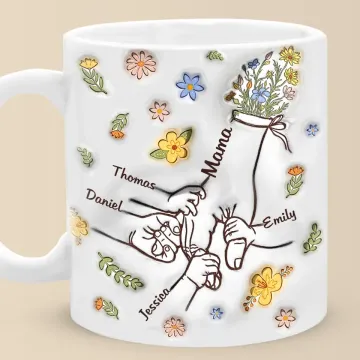 A Mother's Love Endures Through All - Family Personalized Custom 3D Inflated Effect Printed Mug - Gift For Mom, Grandma