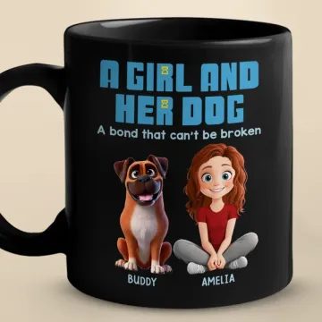 Pawsitively In Love - Dog Personalized Custom Black Mug - Gift For Pet Owners, Pet Lovers