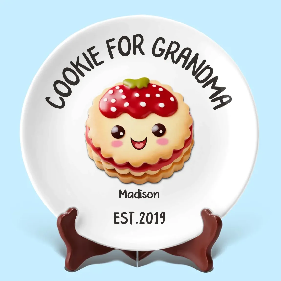 Grandma��s Cookie Plate, Full Of Love - Family Personalized Custom Ceramic Plate - Mother's Day, Gift For Mom, Grandma
