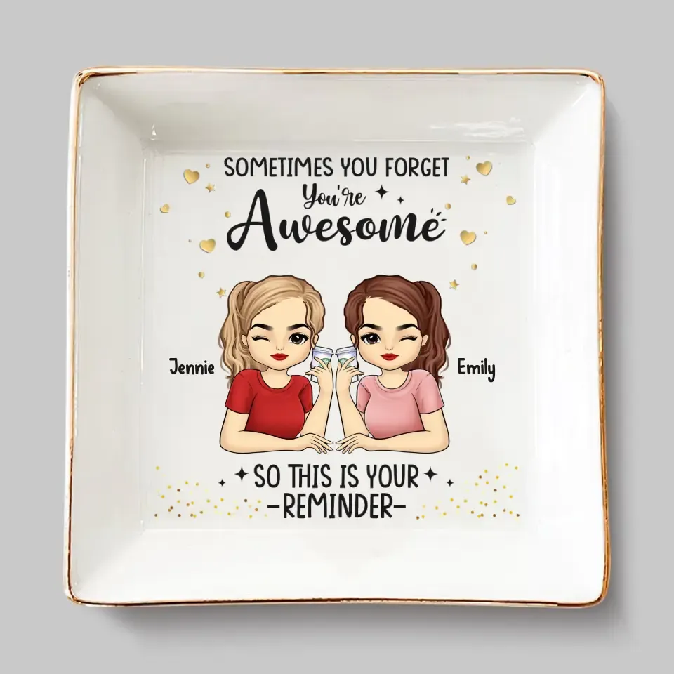 Good Friends Are Like Stars - Bestie Personalized Custom Jewelry Dish - Gift For Best Friends, BFF, Sisters