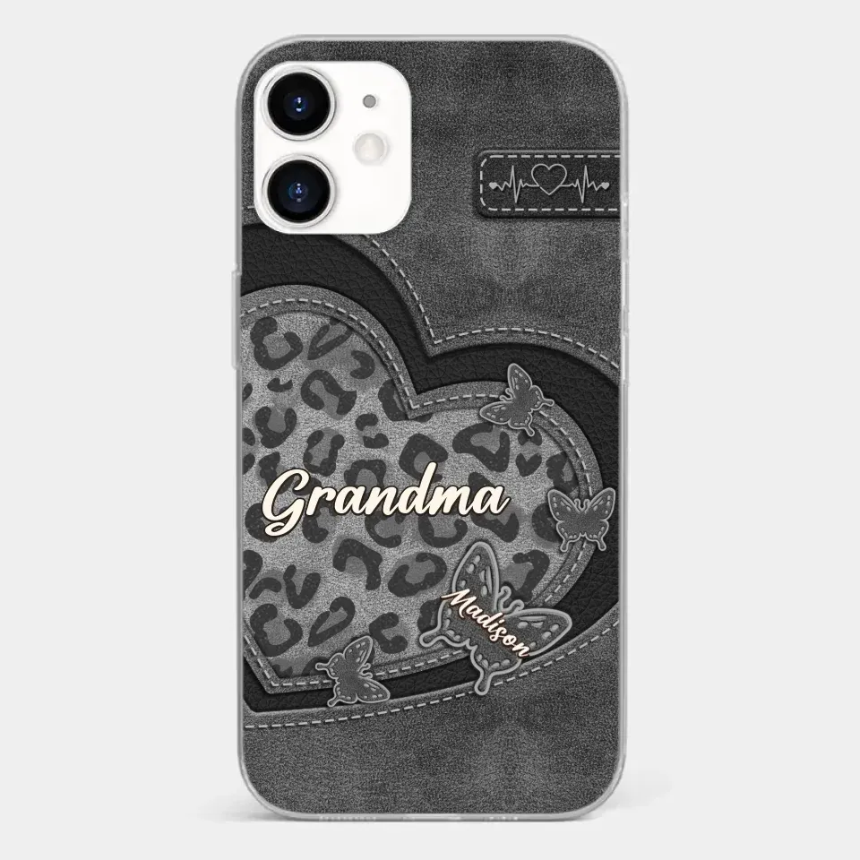 Grandma��s Love Is The Warmest Place To Be - Family Personalized Custom Clear Phone Case - Gift For Mom, Grandma