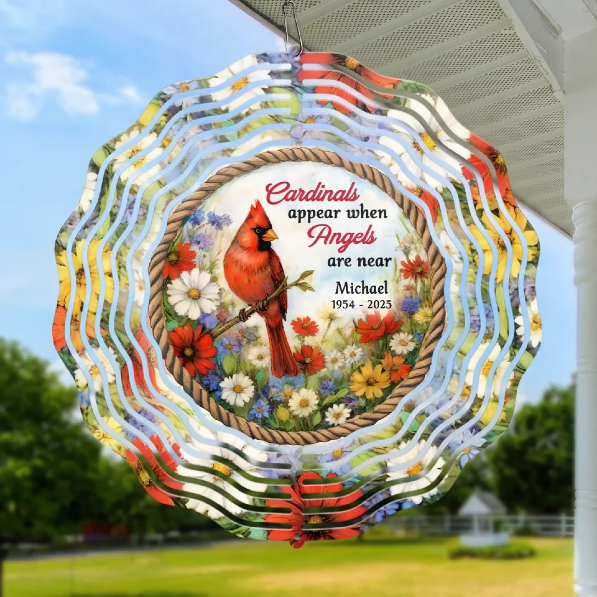 Cardinals Appear When Love Is Near - Memorial Personalized Custom Wind Spinner - Sympathy Gift For Family Members