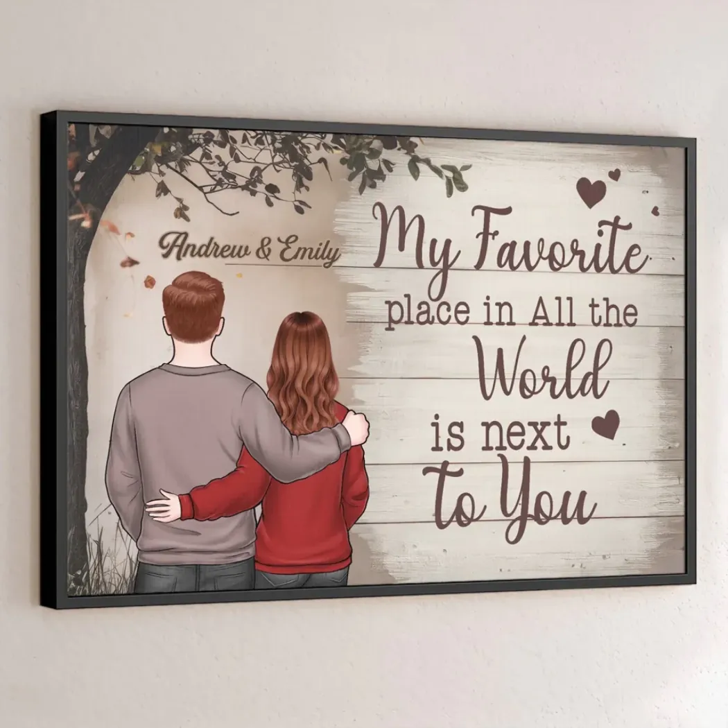 I Feel Complete When I��m With You - Couple Personalized Custom Horizontal Poster - Gift For Husband Wife, Anniversary
