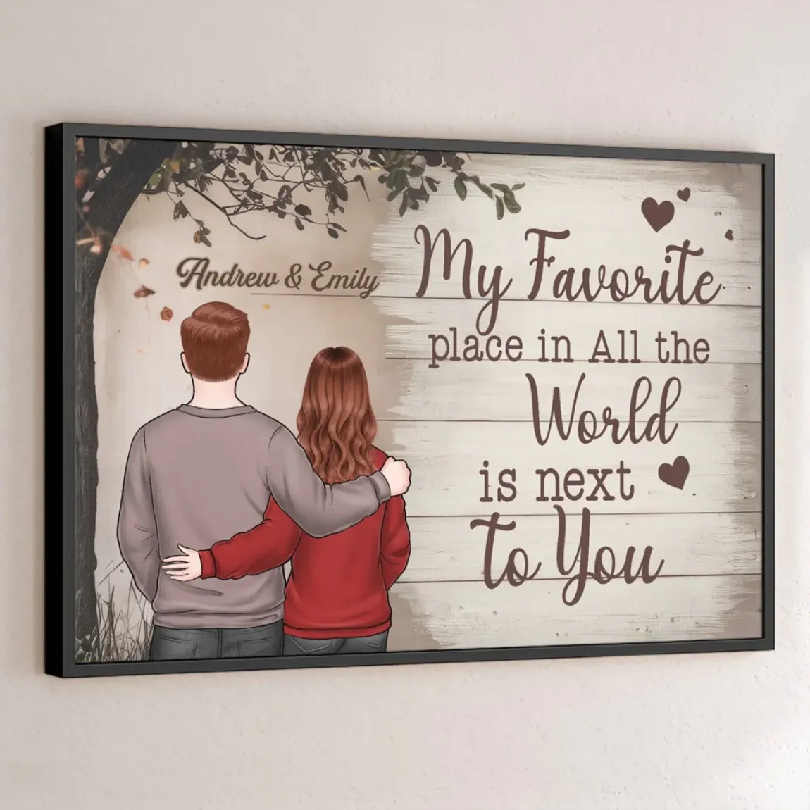 I Feel Complete When I��m With You - Couple Personalized Custom Horizontal Poster - Gift For Husband Wife, Anniversary