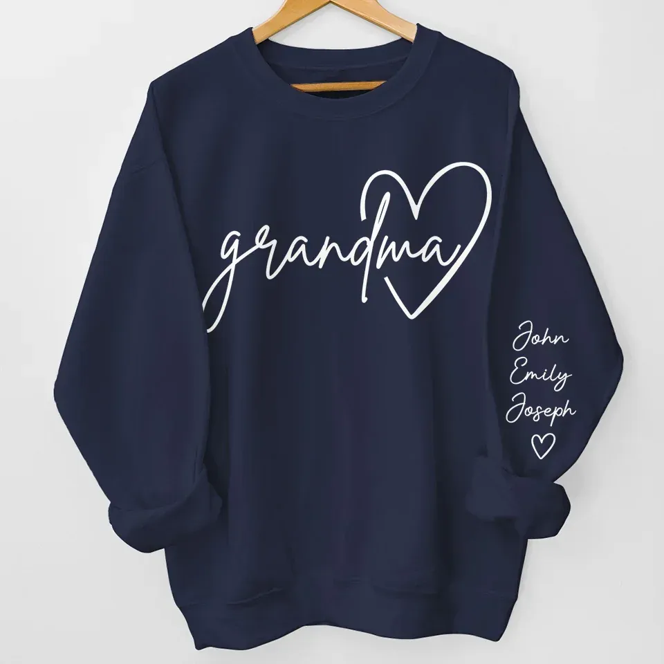 Grandmas Make Life Sweeter - Family Personalized Custom Unisex Sweatshirt, Hoodie With Design On Sleeve - Christmas Gift For Mom, Grandma