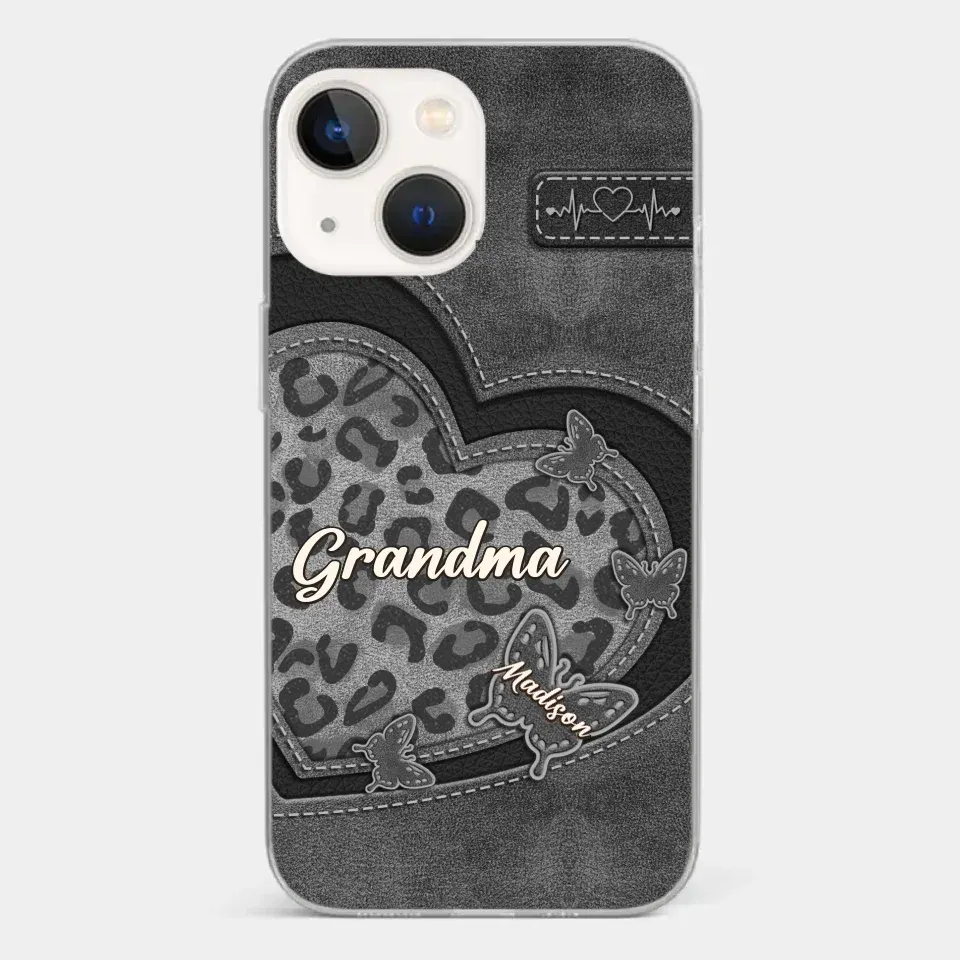 Grandma��s Love Is The Warmest Place To Be - Family Personalized Custom Clear Phone Case - Gift For Mom, Grandma