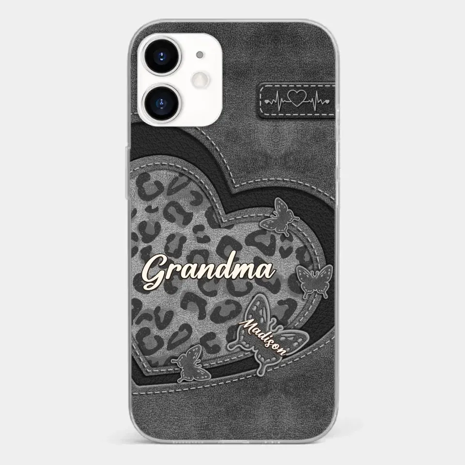 Grandma��s Love Is The Warmest Place To Be - Family Personalized Custom Clear Phone Case - Gift For Mom, Grandma