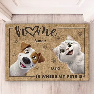 This House Is Run By Paws And Ruled By Chaos - Dog & Cat Personalized Custom Home Decor Decorative Mat - House Warming Gift For Pet Owners, Pet Lovers