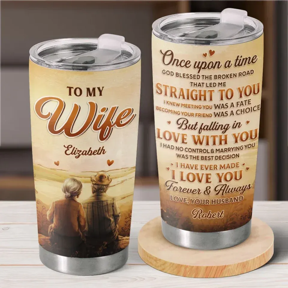 Steady Hearts, Unshaken Love - Couple Personalized Custom Tumbler - Gift For Husband Wife, Anniversary