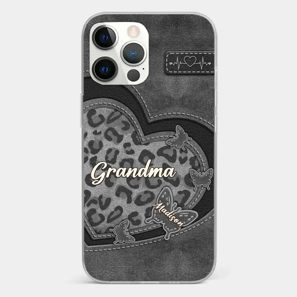 Grandma��s Love Is The Warmest Place To Be - Family Personalized Custom Clear Phone Case - Gift For Mom, Grandma